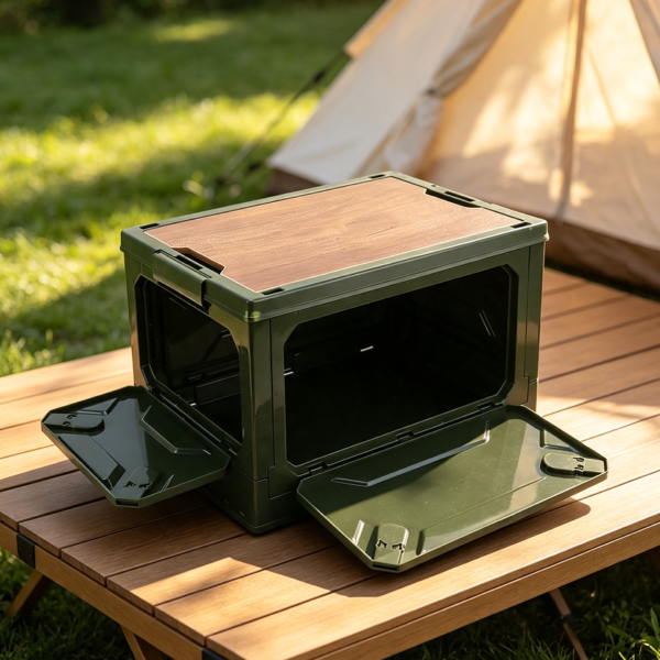 Green Wheeled 5-Side Foldable Camping Box
