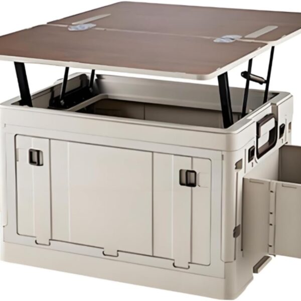 Black Drop-Door Wooden Top Chest
