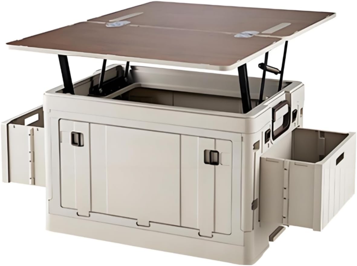 Black Drop-Door Wooden Top Chest