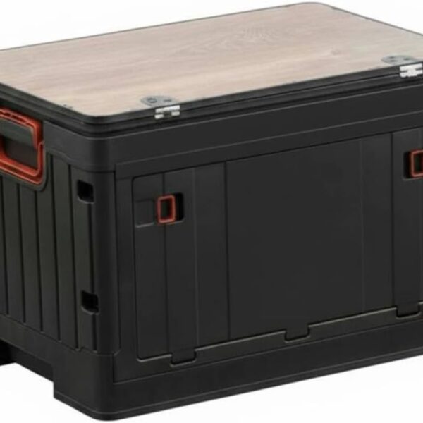 Black Drop-Door Folding Storage Chest