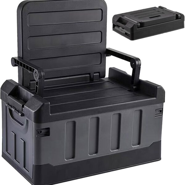 Black Seatable Foldable Camp Storage Box