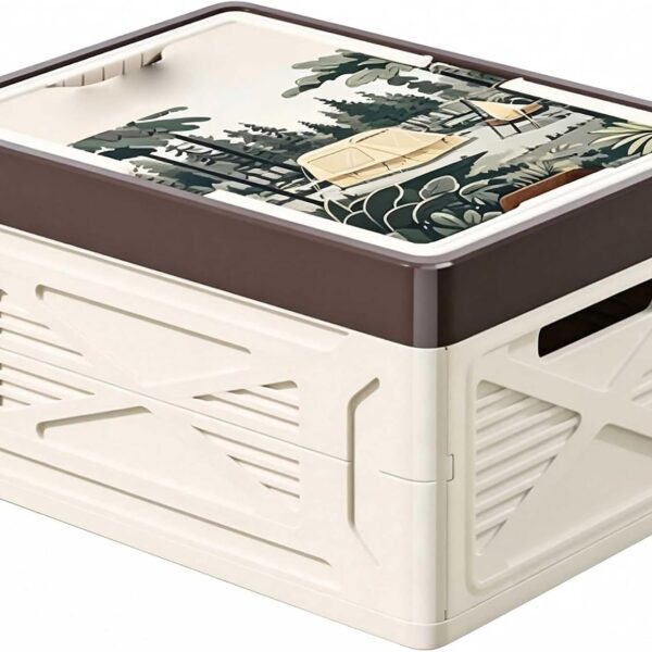 Stackable Collapsible Camping Box with Wood Panel