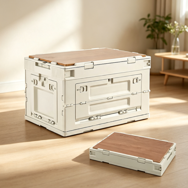 Khaki Collapsible Storage Box with Waterproof Bag