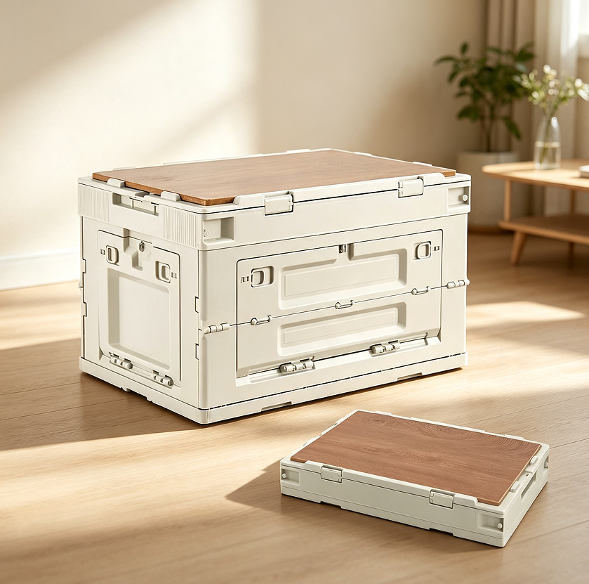 Khaki Collapsible Storage Box with Waterproof Bag